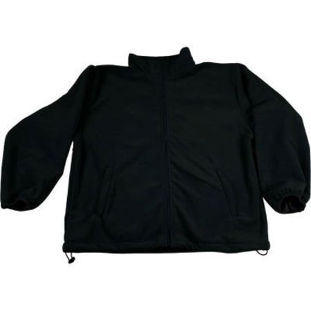 PETRA ROC INC Petra Roc Fleece Work Jacket W/2 Zipped Slash Pockets, Elastic Cuffs, Black, Size 2XL BSW-S1-2X